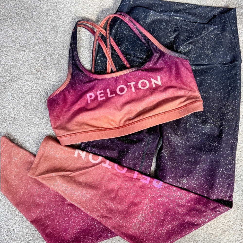 Peloton Ombre Sparkle Sports Bra and Leggings